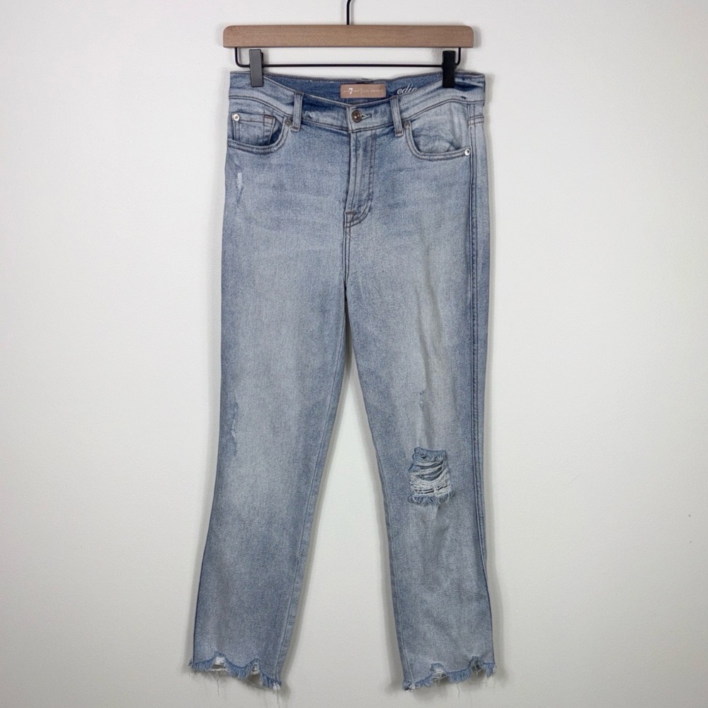 7 For All Mankind Edie Jeans Luxe Vintage Women’s Size 29 Stretch Light Wash